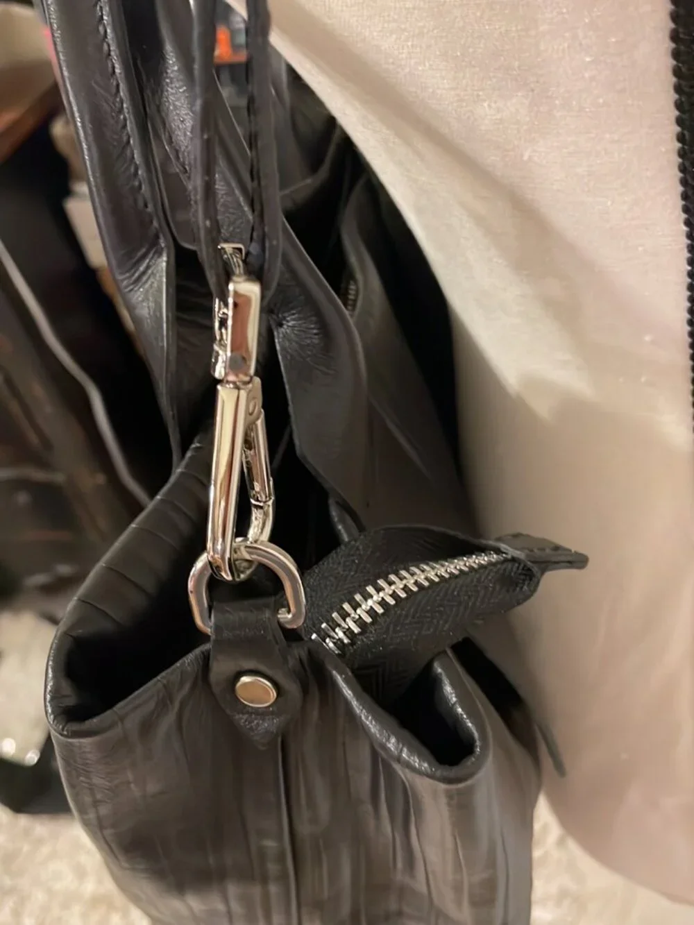 Laura DiMaggio, large satchel, imported, soft, genuine, leather, and dust bag
